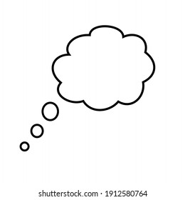 Cartoon speech or thought bubble, empty communication cloud. Creative element vector image.