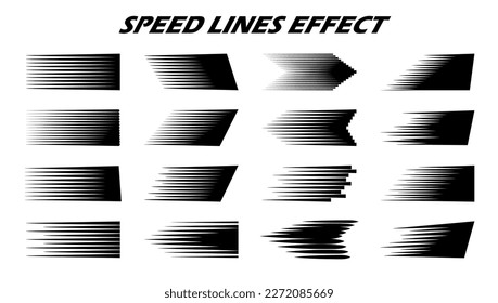 Líneas de velocidad de dibujos animados. movimiento de alta velocidad