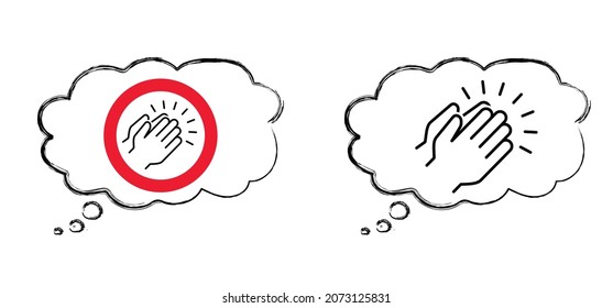 Cartoon speed, speech bubble applause icon. Clap hand pictogram. Clapping hands. Vector appreciation sign. Applauding. People applaud Claps symbol or icon