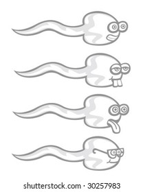 Cartoon Sperm - Vector Illustration