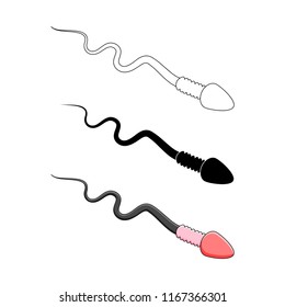 cartoon spermatozoid set vector design isolated on white background