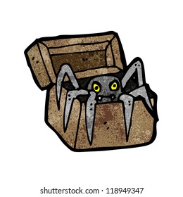 cartoon spider in box