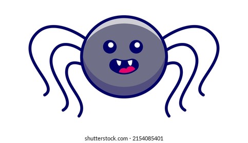 Cartoon spider character. Vector illustration