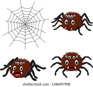 Cartoon spider collections set