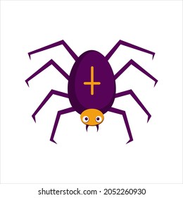 Cartoon spider with a cross on its back