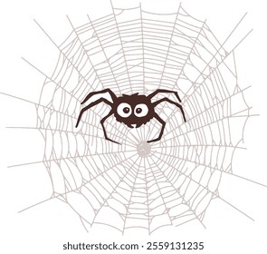 A cartoon spider with a cute and slightly spooky style