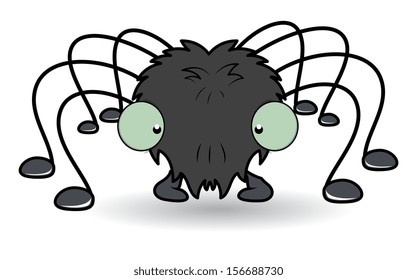 cartoon spider - Halloween vector illustration