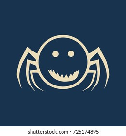 Cartoon spider smiley icon. Halloween party collection