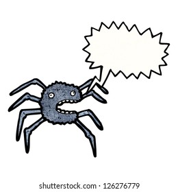 araña de caricatura con burbuja de habla