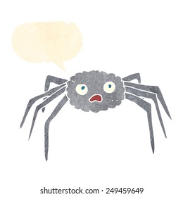 cartoon spider with speech bubble
