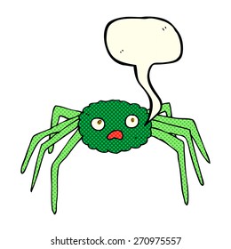 cartoon spider with speech bubble
