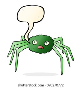 cartoon spider with speech bubble