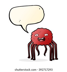 Cartoon Spinne mit Sprachblase