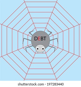 Cartoon spider symbol next to the liabilities.