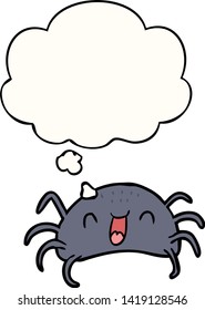cartoon spider with thought bubble