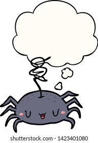 cartoon spider with thought bubble