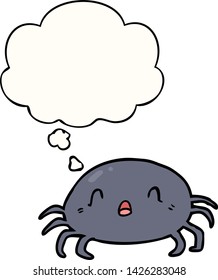 cartoon spider with thought bubble