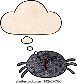 Cartoon-Spinne mit Gedankenblase im Stilstil