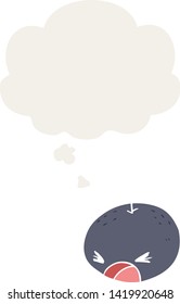 cartoon spider with thought bubble in retro style