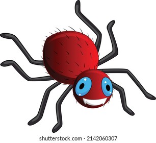 Cartoon spider vector art and illustration