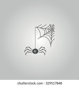 Cartoon spider and web.