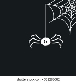 Cartoon spider and web.