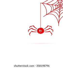 Cartoon spider and web.