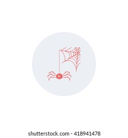 Cartoon spider and web.
