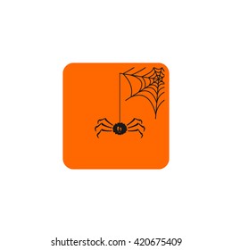 Cartoon spider and web.