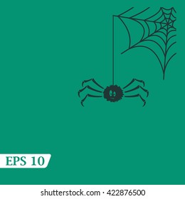 Cartoon spider and web.