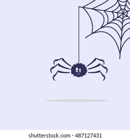 Cartoon spider and web.