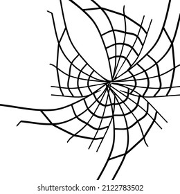 Cartoon spider web isolated on white background