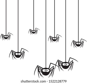 cartoon spiders hellowen spooky illistration