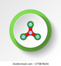 cartoon spinner toy colored button icon. Signs and symbols can be used for web, logo, mobile app, UI, UX