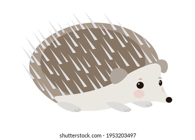 cartoon spiny hedgehog flat vector illustration for design