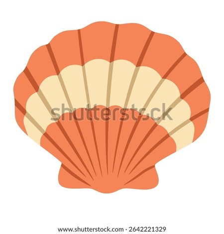 Cartoon spiral shell in dark marine color. Flat vector illustration with curved line pattern.