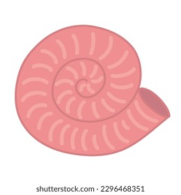 Cartoon spiral shell. Isolated vector element. Ammonite.