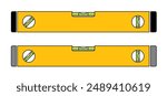 Cartoon spirit level and bubble. Building level construction work tool. Bubble spirit level or spirit leveler. Spirit leveled icon. carpenter level tools. Horizontal, measuring instrument.
