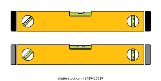 Cartoon spirit level and bubble. Building level construction work tool. Bubble spirit level or spirit leveler. Spirit leveled icon. carpenter level tools. Horizontal, measuring instrument.