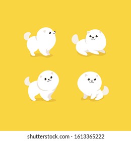 Cartoon spitz sketch line icon. Cute dog icons set. Childish print for nursery, kids apparel, poster, postcard, pattern.