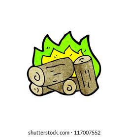 desenho animado fogo de acampamento assustador