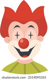 Desenho animado palhaço máscara ilustração no fundo branco. Clipart vetorial.