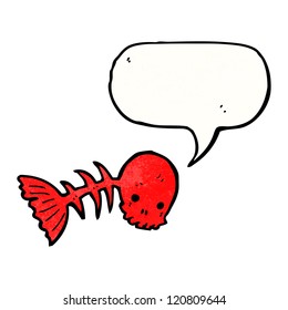cartoon spooky fish bones