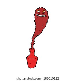 fantasma espeluznante de dibujos animados en una botella