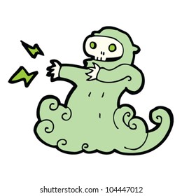 personaje fantasma con miedo de caricatura
