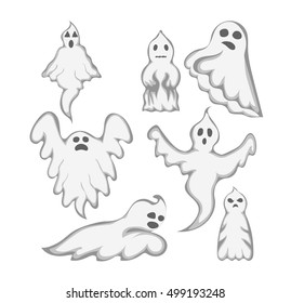 Cartoon spooky Ghost character vector