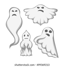 Cartoon spooky Ghost character vector