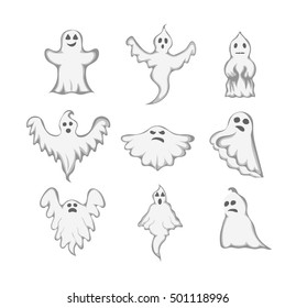 Cartoon spooky Ghost character vector