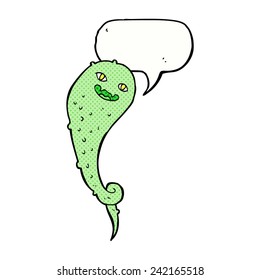cartoon spooky ghost with speech bubble