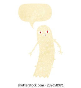 Cartoon-Spooky-Geist mit Sprachblase